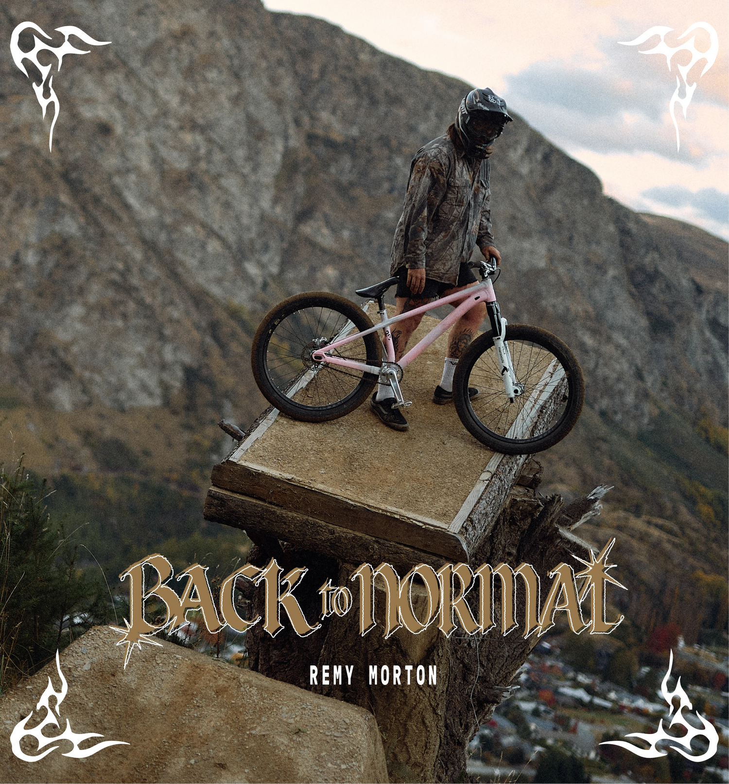Back to Normal graphics with a person standing next to bike. 