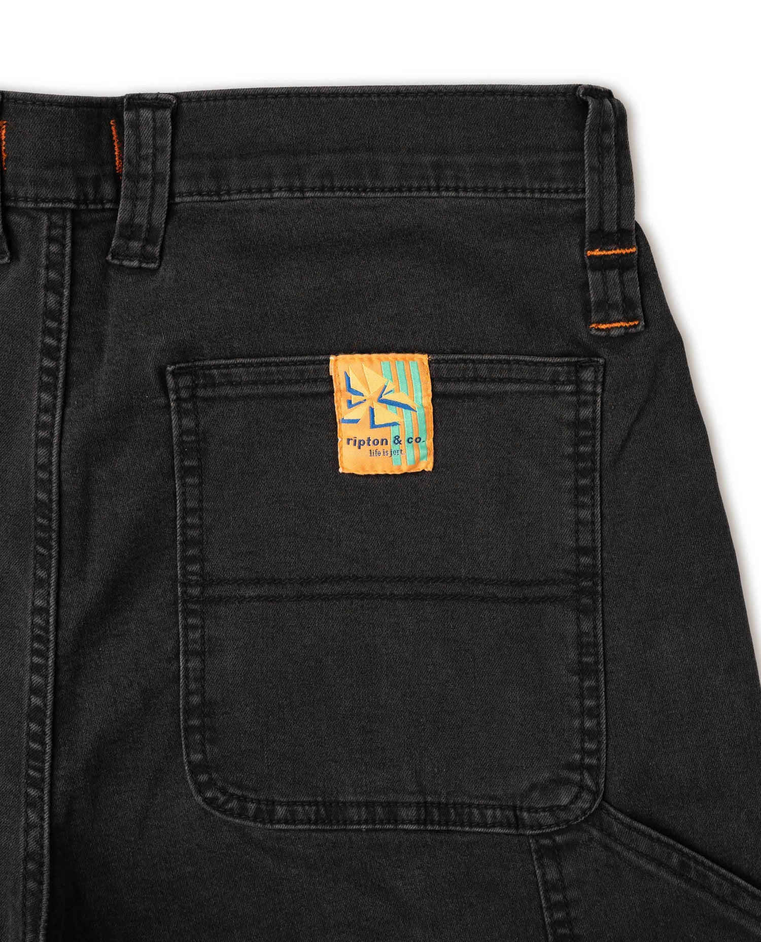 Black Superlite Utility Jeans back pocket