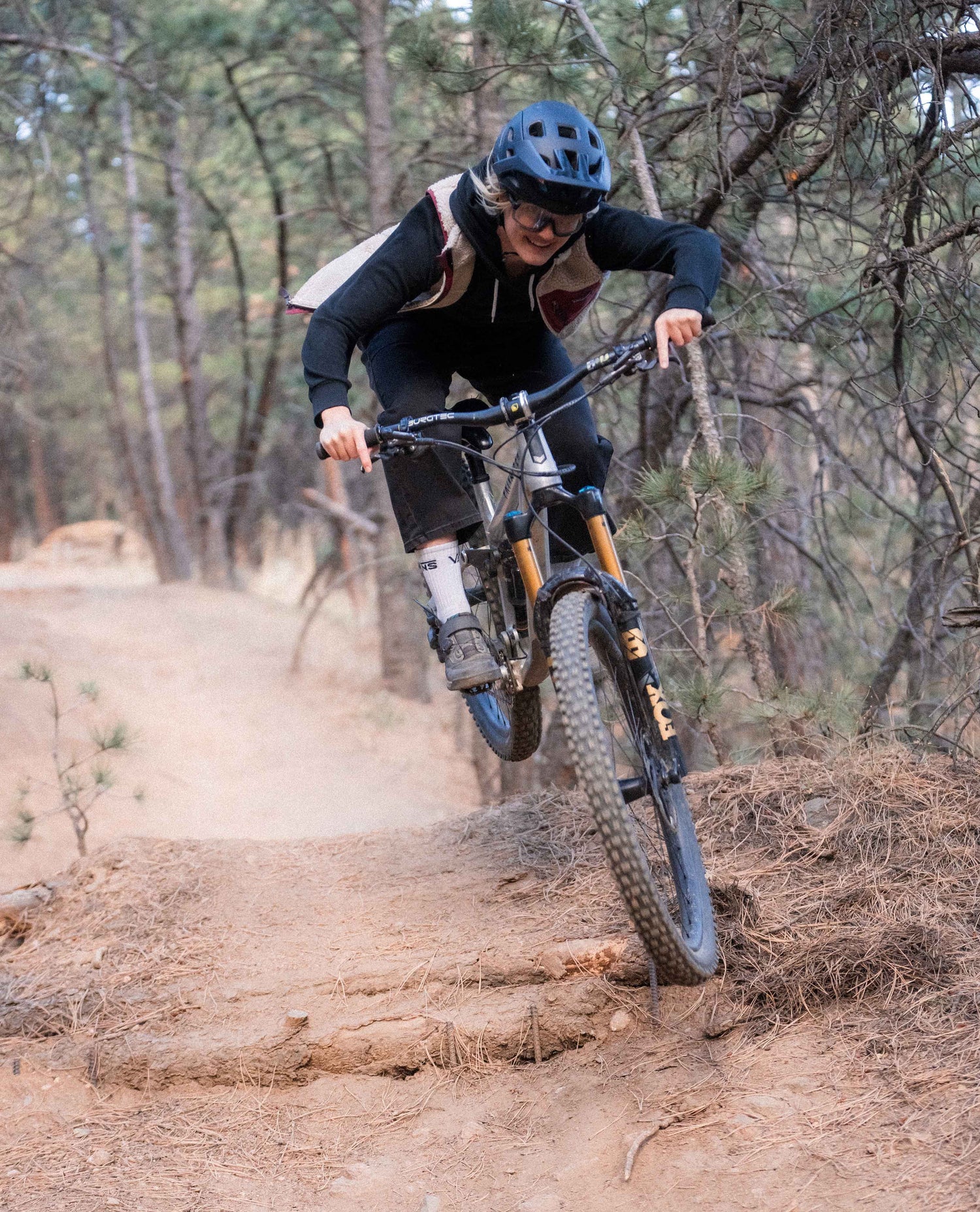 Mo riding a mountain bike