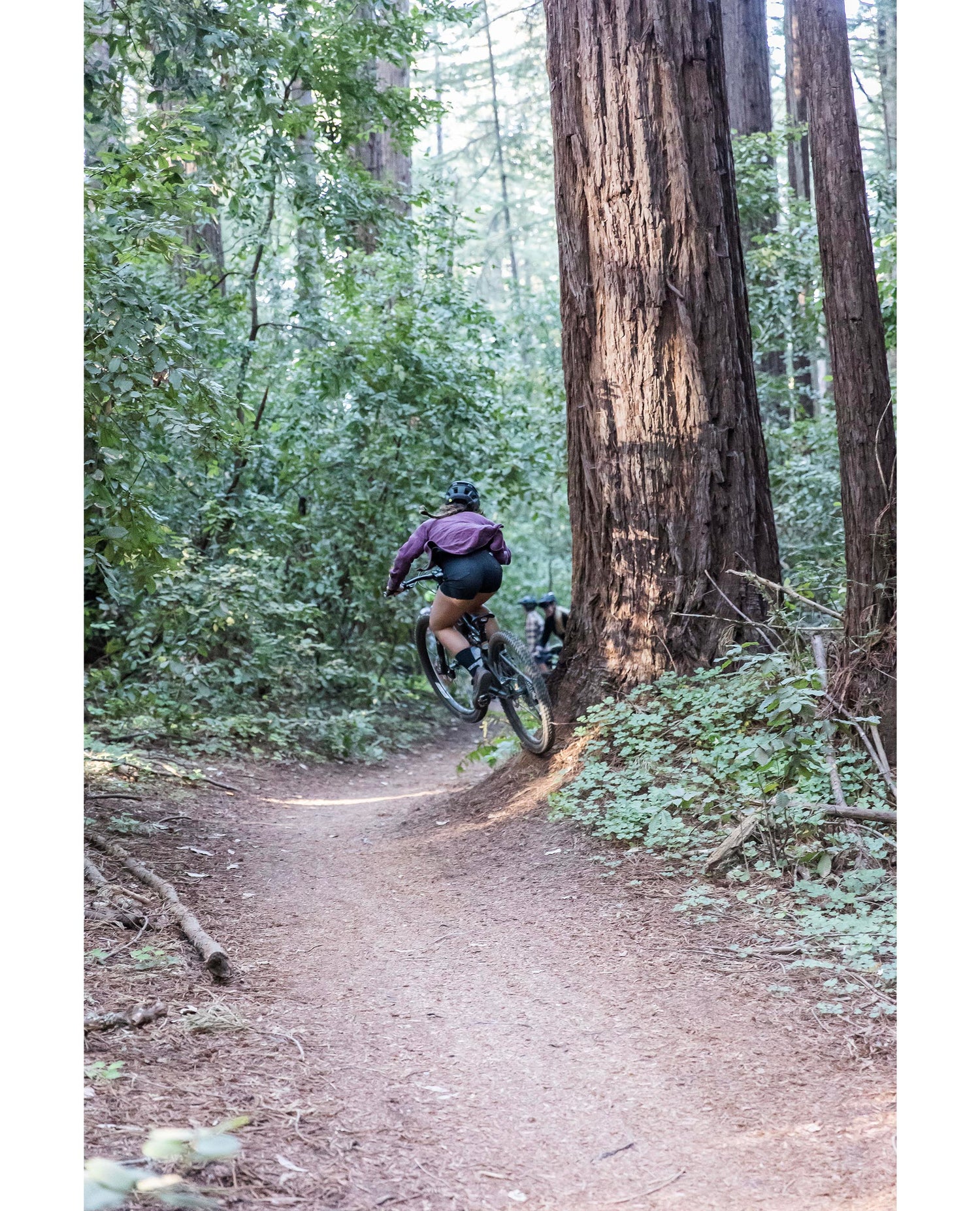 Mountain biking in women's Diesel Jorts