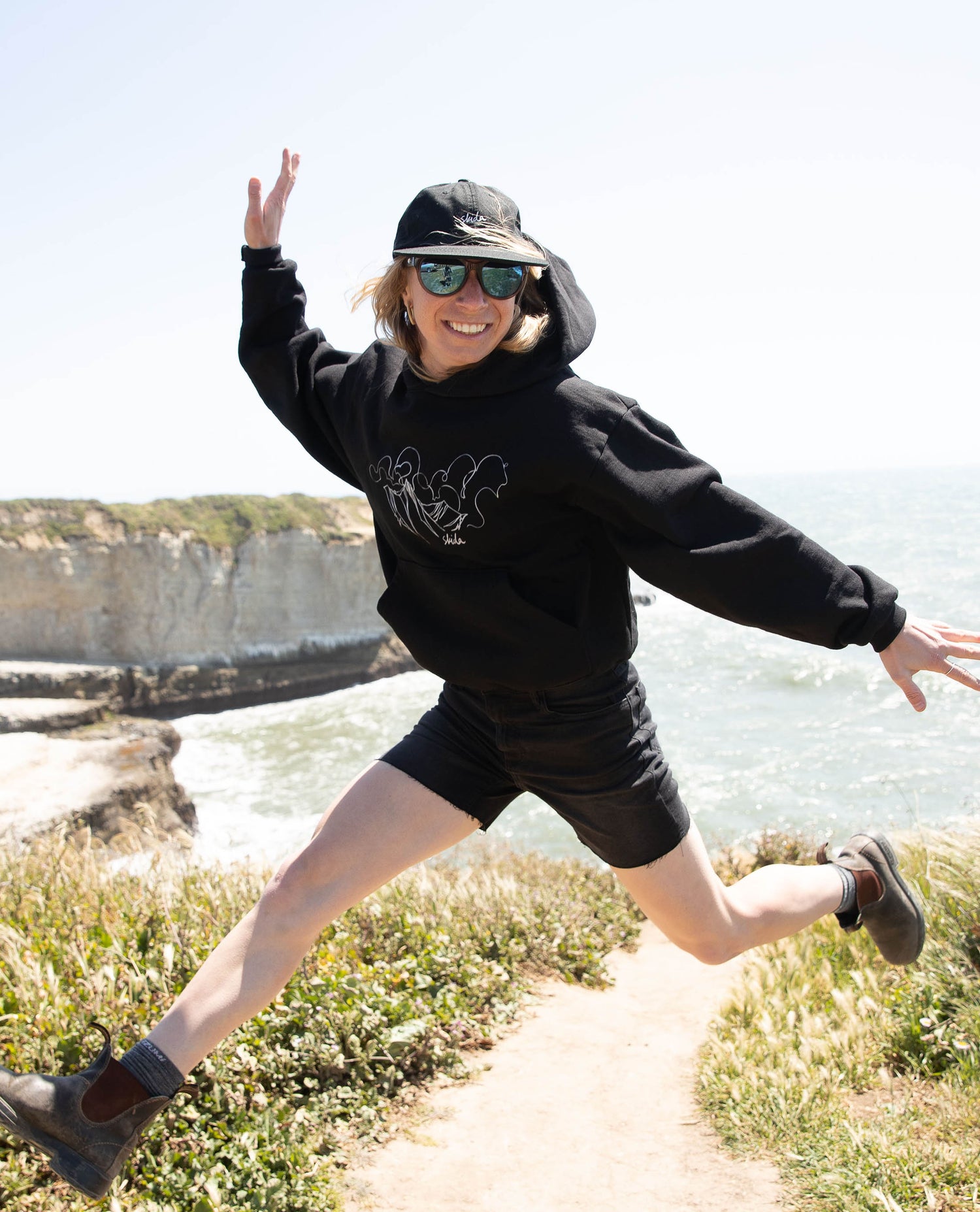 Women's Diesel Jorts by the ocean